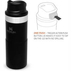 Tasse Isotherme Stanley The Trigger Action Travel Mug Mat Black Pebble 0.35L -Meilleur Camping Magasin 3 1096x1200 1