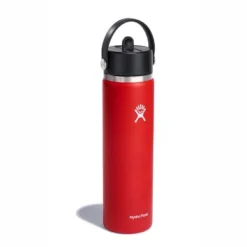 Bouteille Isotherme Hydro Flask Wide Mouth Flex Straw Cap Goji 709 Ml -Meilleur Camping Magasin 3 w24bfs612 goji angled