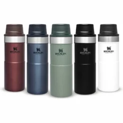 Tasse Isotherme Stanley The Trigger Action Travel Mug Mat Black Pebble 0.35L -Meilleur Camping Magasin 6 1200x732 1