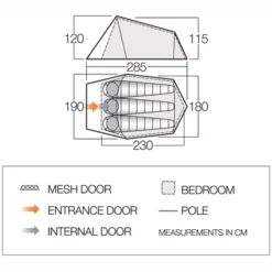 Tente Vango Soul 300 Treetops -Meilleur Camping Magasin vango 2019 tents floorplan soul 300 1